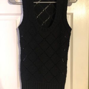 Express Design Studio XS black patterned sweater vest, extra small women’s